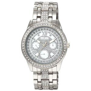 42mm Montres Carlo Women Luxury Silver Sparkling Stone Fashion Dress Watch